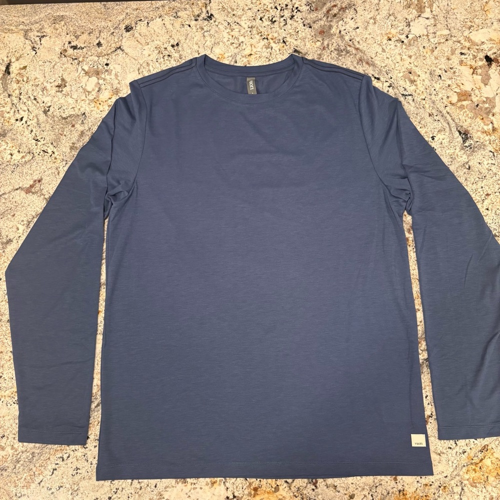Vuori Long Sleeve Current Tech Tee - Blue
